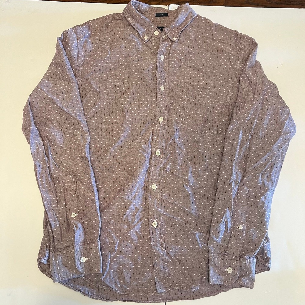 J.Crew Slim Oxford Dotted Button Down Shirt Mens Large (2479)